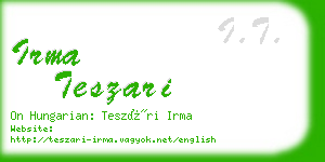 irma teszari business card